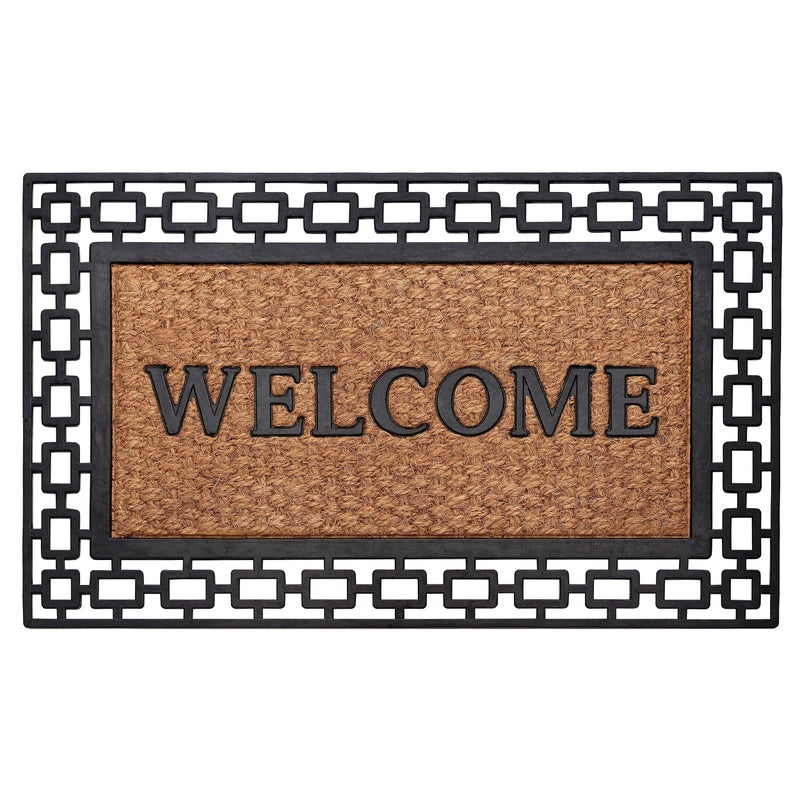 Achim Wrought Iron Rubber Door Mat, Art Deco - 18 Inch Width, 30 Inch Length - Durable, Easy to Clean & Decorative Outdoor Welcome Mats - Heavy Duty for All Weather - Doormat Traps Dirt, Debris, & Mud - Image 1